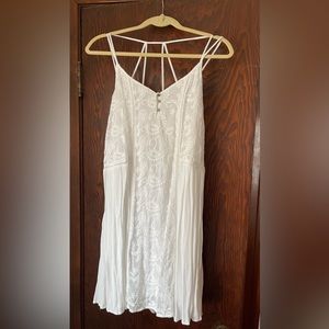 Maurices White Summer Tank Slip Style Dress with Lace Details size? small?